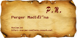 Perger Madléna névjegykártya